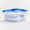 IRIS 15gal. Clear Plastic Storage Boxes with Blue Lid, 4ct.